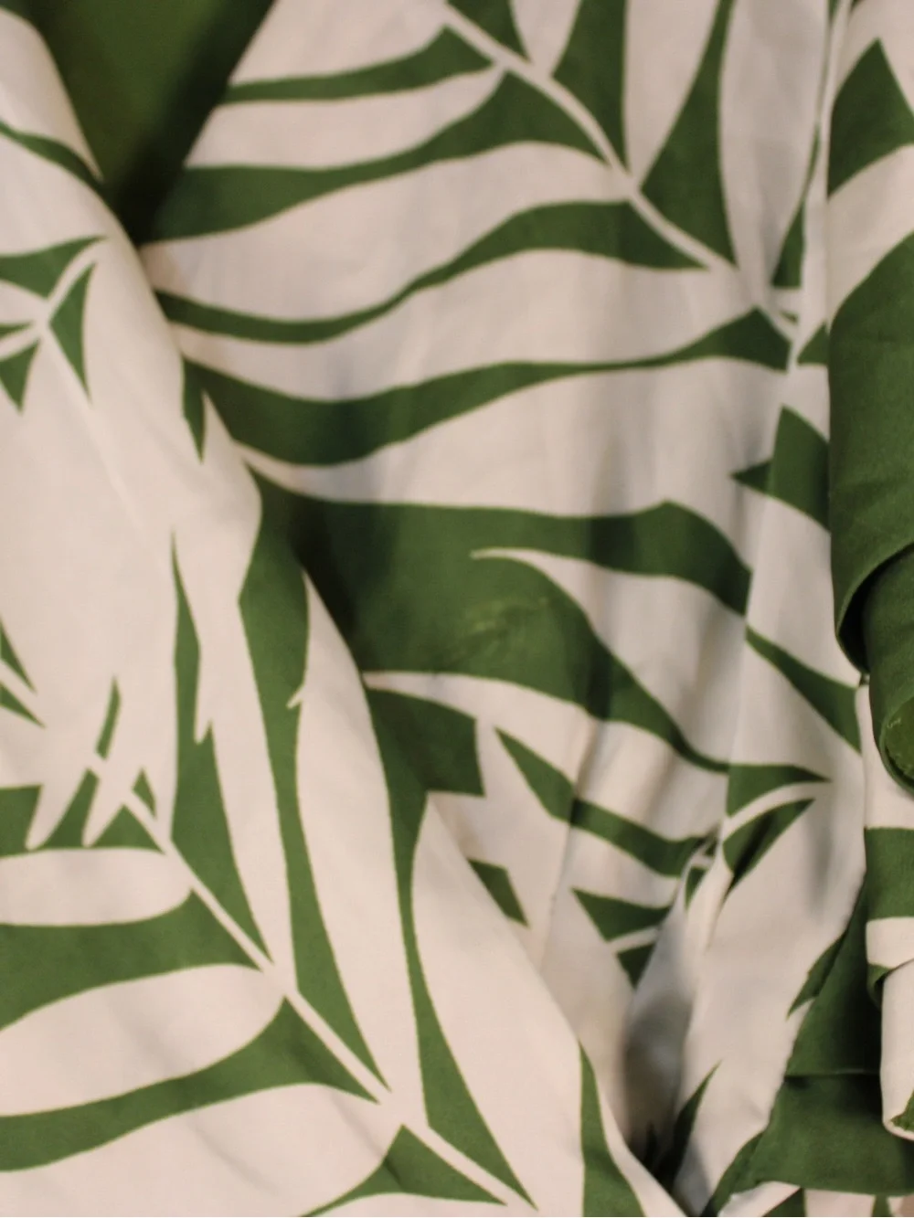 Ruche Green and White Palm-Print Wrap Maxi Dress - Picture 4 of 8
